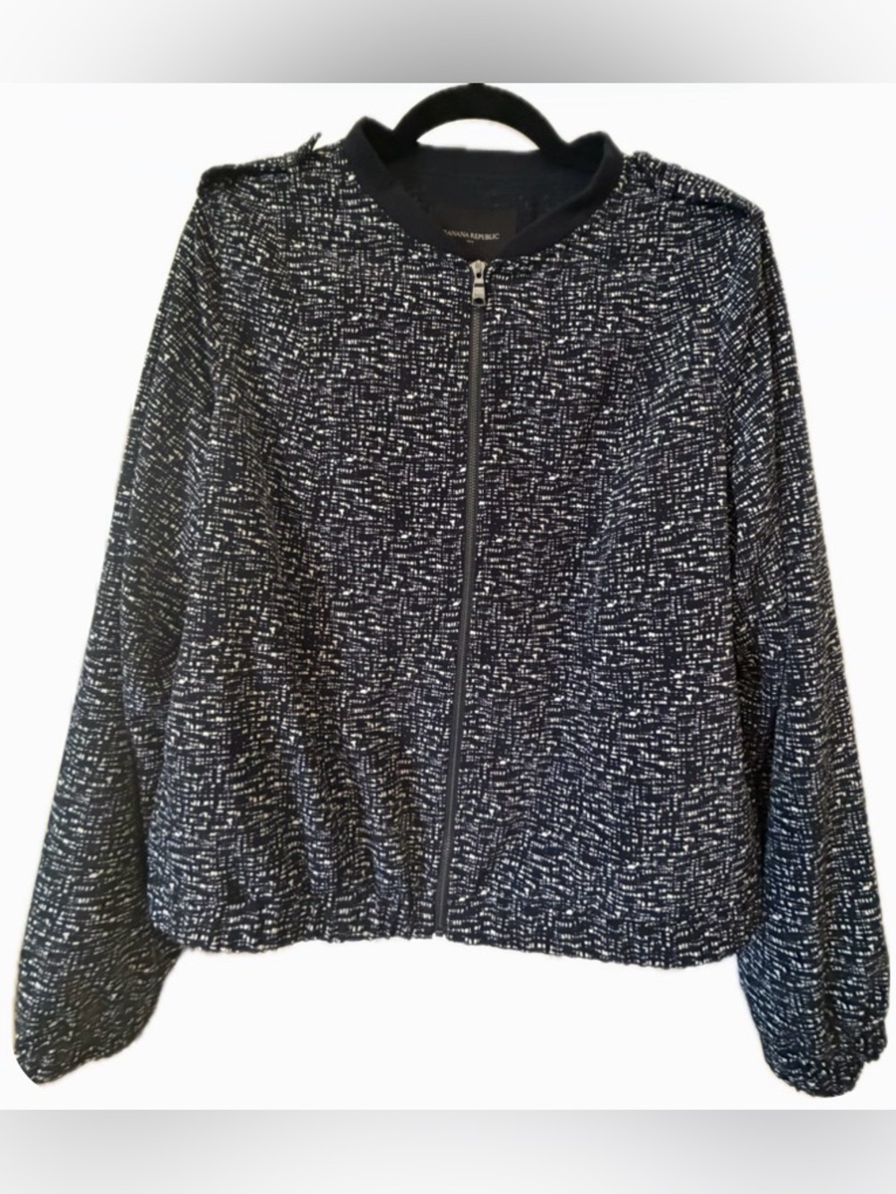 Banana Republic Black White Printed Bomber Jacket Large